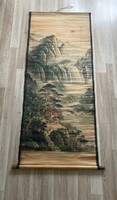 NAGY KÍNAI FESTETT TÁJKÉP  TEKERCS KÍNA JAPÁN ÁZSIA 158 x 65 cm