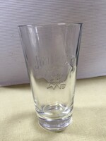 Jim beam thick-walled, engraved, pressed coat of arms whiskey glass m155