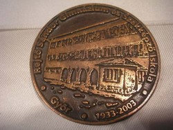 N19 hiding sándor gimn + vocational school győr 1853-1928 bronze thick commemorative plaque 40-mm