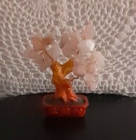 Rose quartz mineral lucky tree, tree of life, feng shui symbol