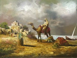 Adilov Kabul: Arab wanderers, oil painting