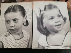 1920-1940 2 large-sized photo portraits of children