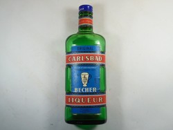 Régi papír címkés üveg palack - Carlsbad Becher likőr - Czechoslovakia Csehszlovák 1980-as évek