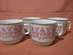 4 pcs zsolnay mug with flower pattern, cup