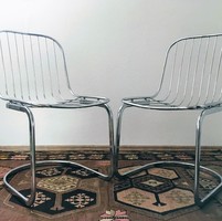 Mid-century tubular chromed chairs (2 pcs) by Rinaldi design