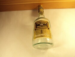 Glass bottle with old paper label - havana club - 1970s
