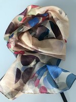 Vintage striessnig Austrian scarf with colorful dots, 160x34 cm