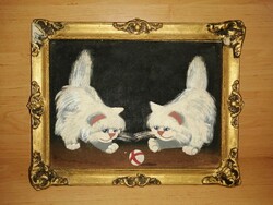 Blondel képkeret cicák festménnyel 30*37 cm