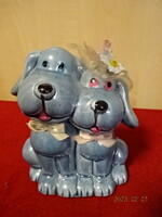 Russian porcelain figurine, wedding of a dog couple, height 9.5 cm. He has! Jokai.