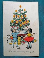 Rajzos karácsonyi  képeslap