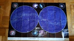 Fali csillagtérkép poszter A csillagos ég Hallwag 3 Universum Karten