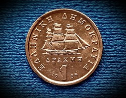 1 drachma,Görögország 1988