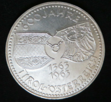 1964 AUSZTRIA EZÜST 50 SCHILLING, TIROL