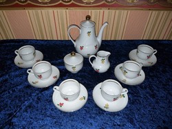 Henneberg German porcelain 6-person coffee set mocha set with currant pattern