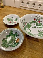 IKEA Marguerite Walfridson 1970-es epres virágos porcelán tálak