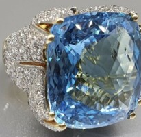 18k arany impozáns koktél gyűrű 42,7 topáz és 2,6 CT gyémántokkal ékesítve ! Gigantikus luxusban