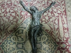 Large corpus, made of some kind of alloy, Jesus from a crucifix from an early 19th century chapel