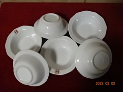 Hollóházi porcelain bowl, six pieces, county hospital marked Győr. Jokai.