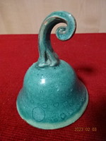 Russian glazed ceramic, Christmas bell, diameter 7 cm. Jokai.