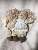 Pair of textile dolls, vintage rag doll boy and girl figures ii.