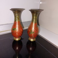 Indiai réz kis váza párban