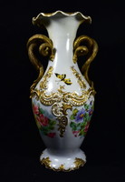 Fischer & mieg circa 1890 antique historicizing snake figural vase with ears