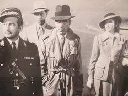 Casablanca: a scene from the movie with humprey bogart and ingrid bergman. Large photo in a frame.