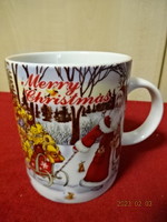 English porcelain cup, with a Christmas pattern, diameter 8 cm. Jokai.