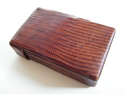 Vintage lizard leather cigarette case holder