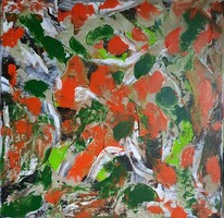 Zsm abstract painting, 30 cm/30 cm canvas, acrylic, painter's knife - colors in motion