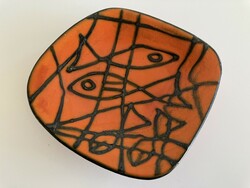 Retro midcentury vintage Hungarian ceramic pond fish bowl
