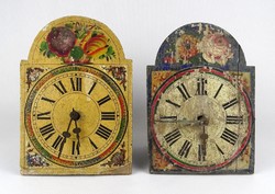 1L674 antique wall clock barn clock 2 pieces