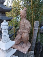 Ritka Agyag katona Nagy 72cm Tömör kő szobor Japán kerti  Kültéri Fagyálló Műkő