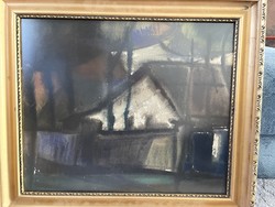 Madarász Gyula-Ház fákkal..képcsarnokos..!50x60cm