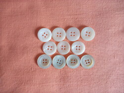 Vintage mother of pearl shell button 11 pcs 18 mm
