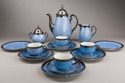 Bavaria Waldershof Keram Silber porcelán teás készlet + süteményes tányérok.