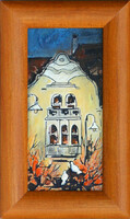 Margit Fehér: Art nouveau - fire enamel - framed 27x17cm - artwork 20x10cm - 2109/638