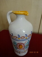 Russian glazed ceramic jug. Hand painted, height 20 cm. Jokai.