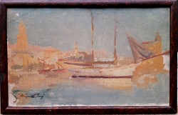 Kárpáthy Jenő (1870-1950) Velencei Kikötő