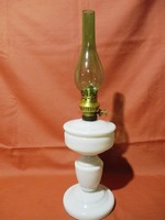 Szakított üveg petróleum lámpa zöld cilinderrel