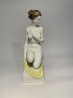 Nagyméretű Hollóházi Art Deco női akt figura Hibátlan