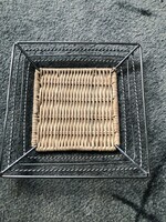 Wicker basket combined with metal 15 cm