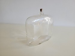 Régi nagy illatszeres üveg szögletes kölnis parfümös palack 17 cm