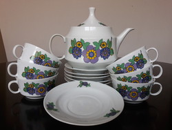 Lowland porcelain tea set with retro flower pattern