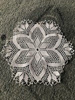 Hexagonal hand crocheted lace tablecloth 16 cm