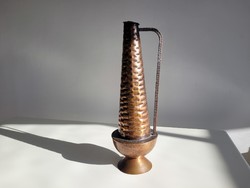 Régi retro 39 cm es vörösréz füles kancsó réz bronz karaffa kancsó