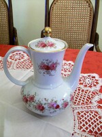 BAVARIA Porcelán teás/kávés kanna gyönyörű arany  szegéllyel és rózsamintával