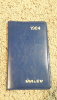 1984 Malév retro, blue leatherette folder, plane, travel