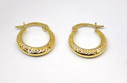 Engraved gold hoop earrings (zal-au114065)