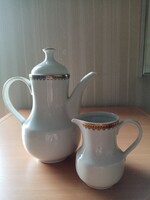 Kahla fehér német  porcelán kávés - teás  kancsó / kanna és tej- tejszínes kiöntő